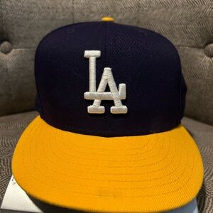 MLB Los Angeles Dodgers lakers colors fitted hat 7 5/8